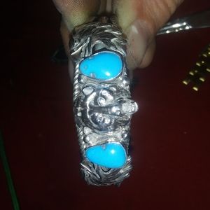 Vintage native american 925 and torqoise bracelet